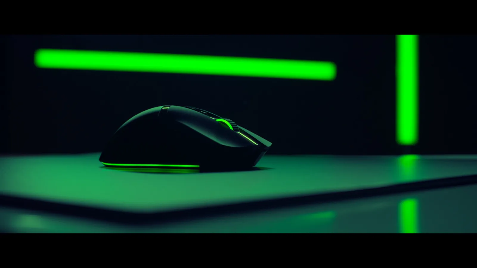 Neon edge light. Gaming peripheral.